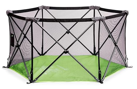 Summer Infant Pop ‘n Play Portable Playard, Green - Lightweight Play Pen for Indoor and Outdoor Use - Portable Playard with Fast, Easy and Compact Fold
